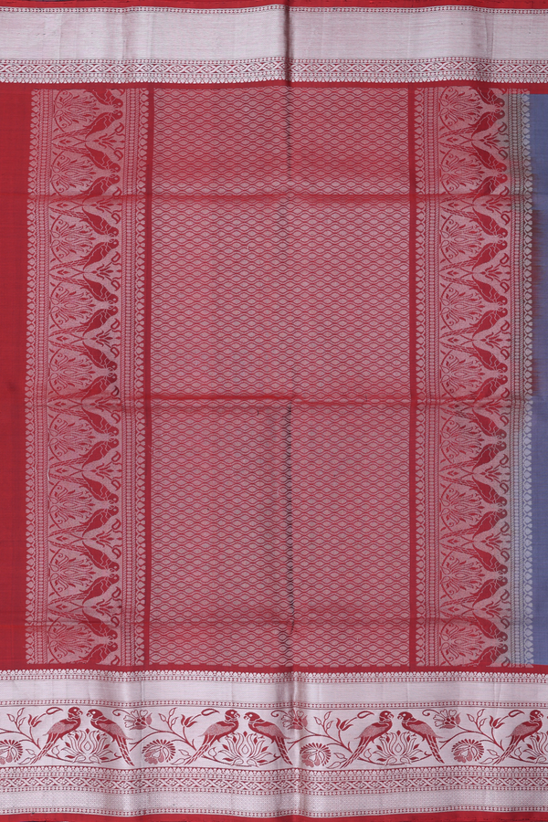 Soft Silk Saree In Grey With Zari Motifs