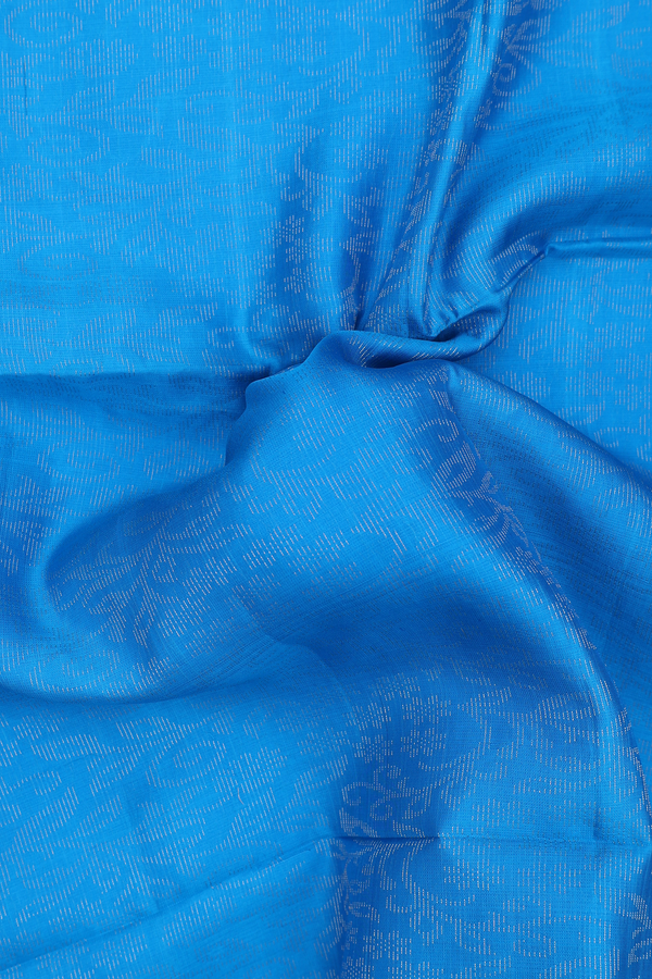 Soft Silk Saree In Blue With Brocade Design