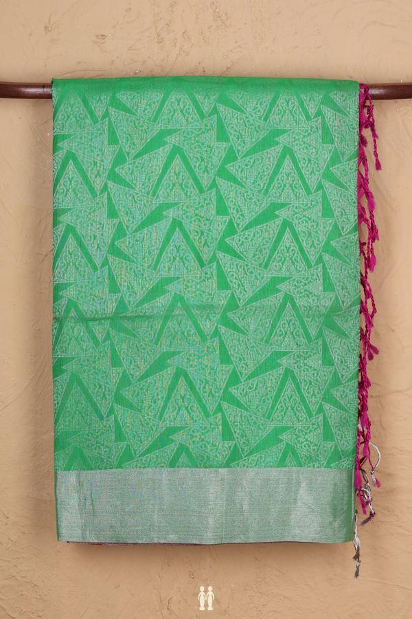 Soft Silk Saree In Green With Allover Design