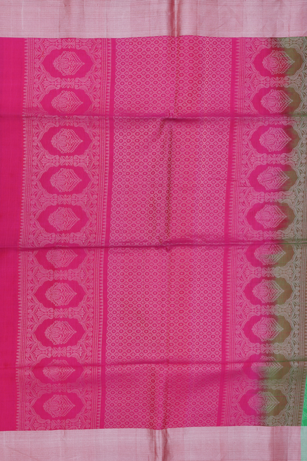 Soft Silk Saree In Green With Allover Design