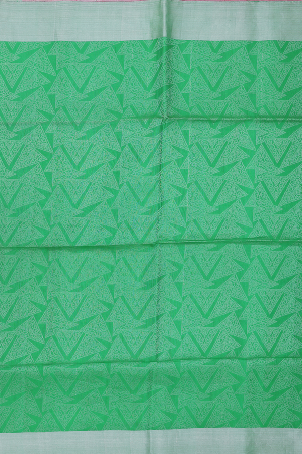 Soft Silk Saree In Green With Allover Design