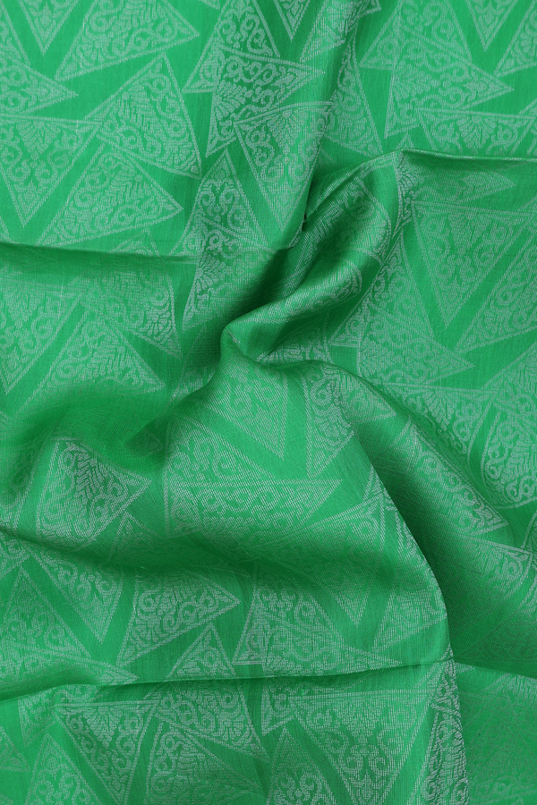 Soft Silk Saree In Green With Allover Design