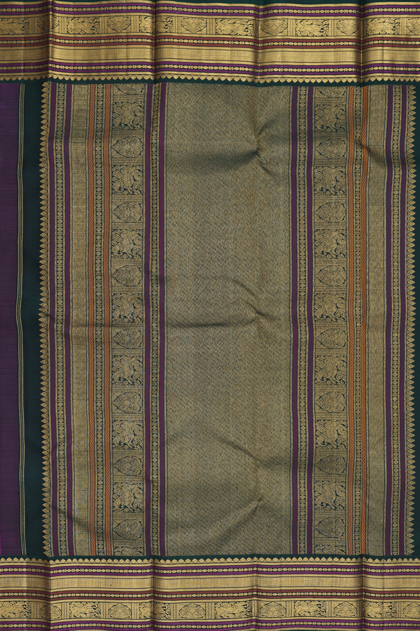 Kanchipuram Silk Saree In Orchid Purple With Peacock Buttas