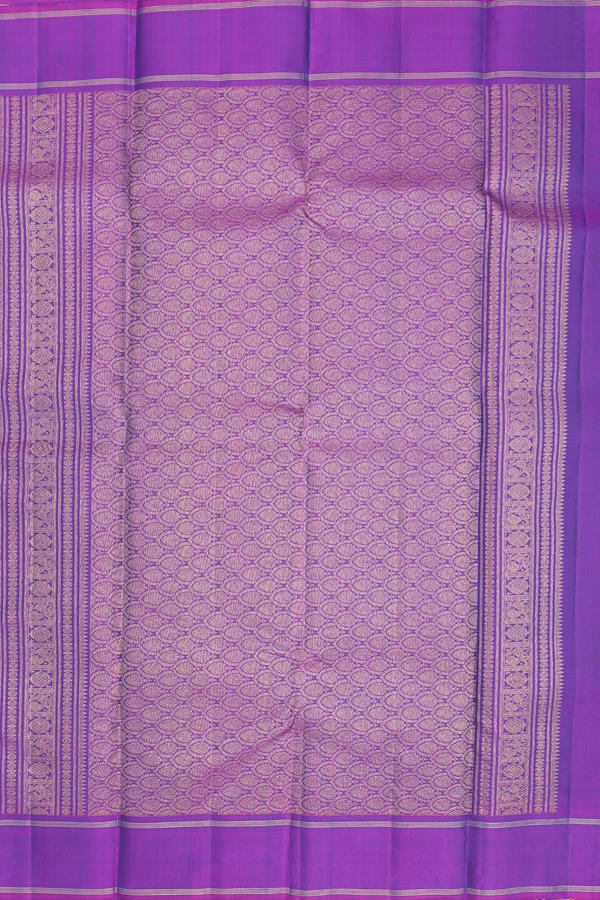 Kanchipuram Silk Saree In Royal Blue With Checks Design