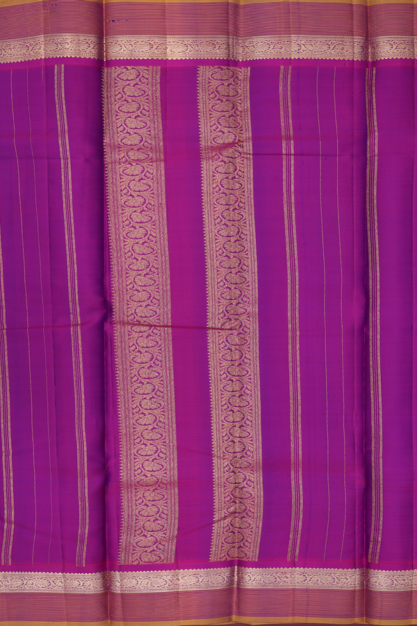 Kanchipuram Silk Saree In Royal Blue With Paisley Buttas