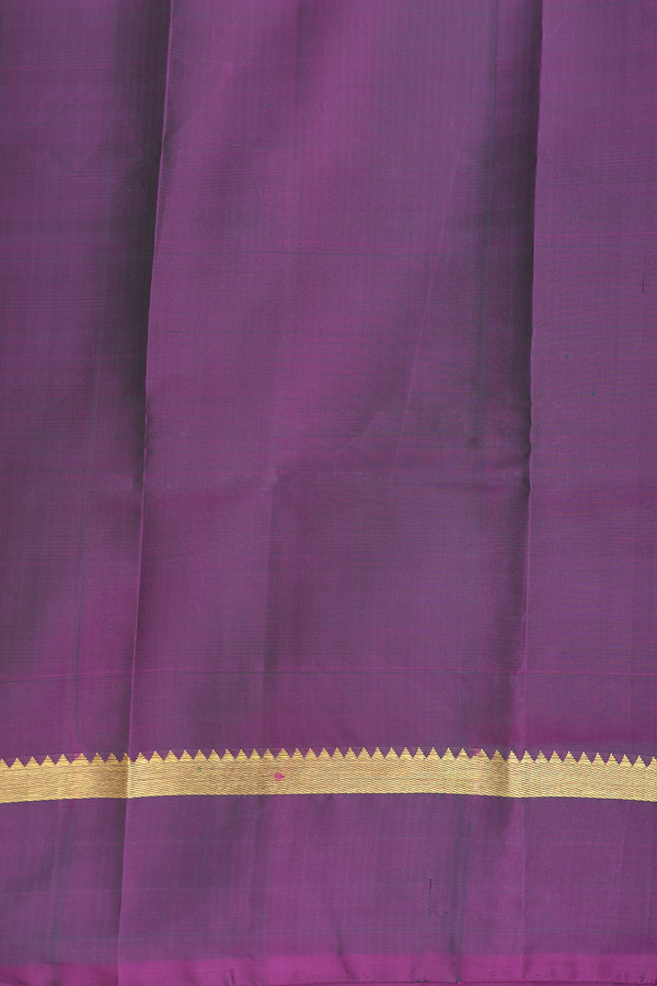 Kanchipuram Silk Saree In Emerald Green With Stripes Design