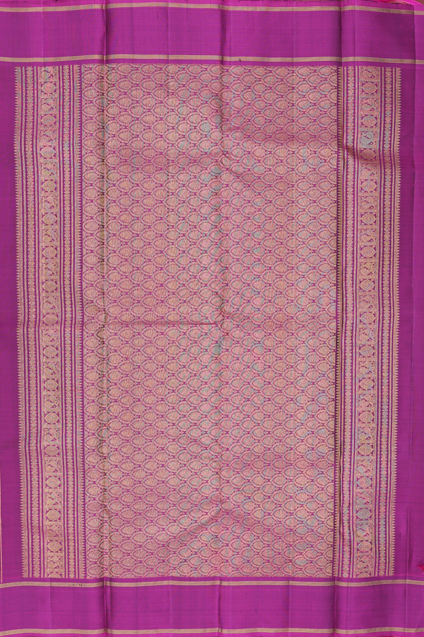 Kanchipuram Silk Saree In Coffee Brown With Checks Design