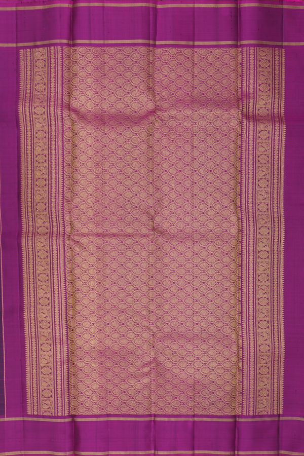 Kanchipuram Silk Saree In Dark Green With Checks Design
