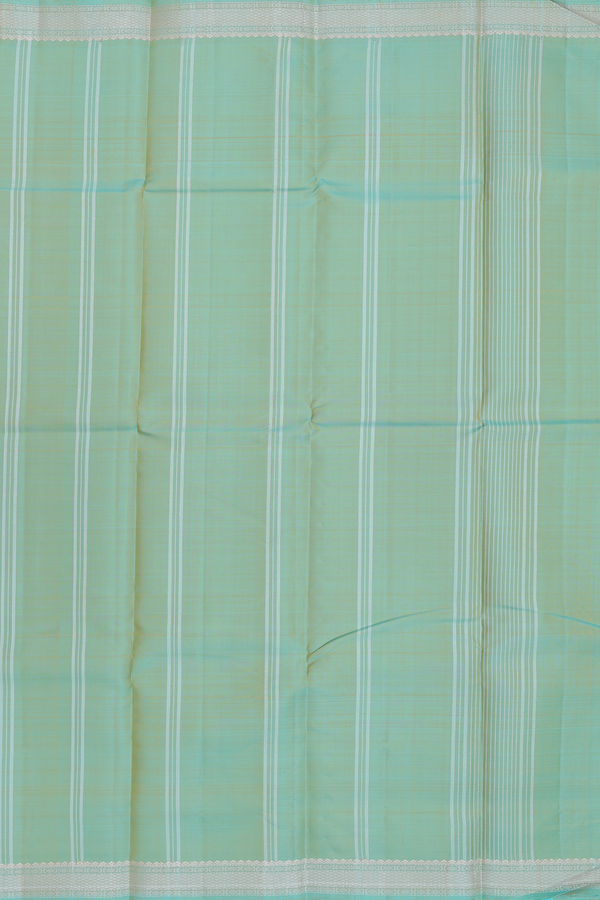 Kanchipuram Silk Saree In Royal Yellow With Stripes Design