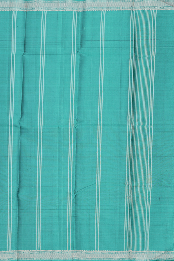 Kanchipuram Silk Saree In Black With Stripes Design