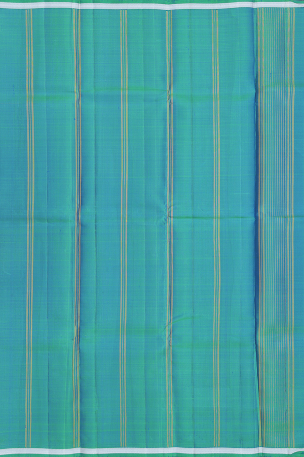 Kanchipuram Silk Saree In Navy Blue With Checks Design