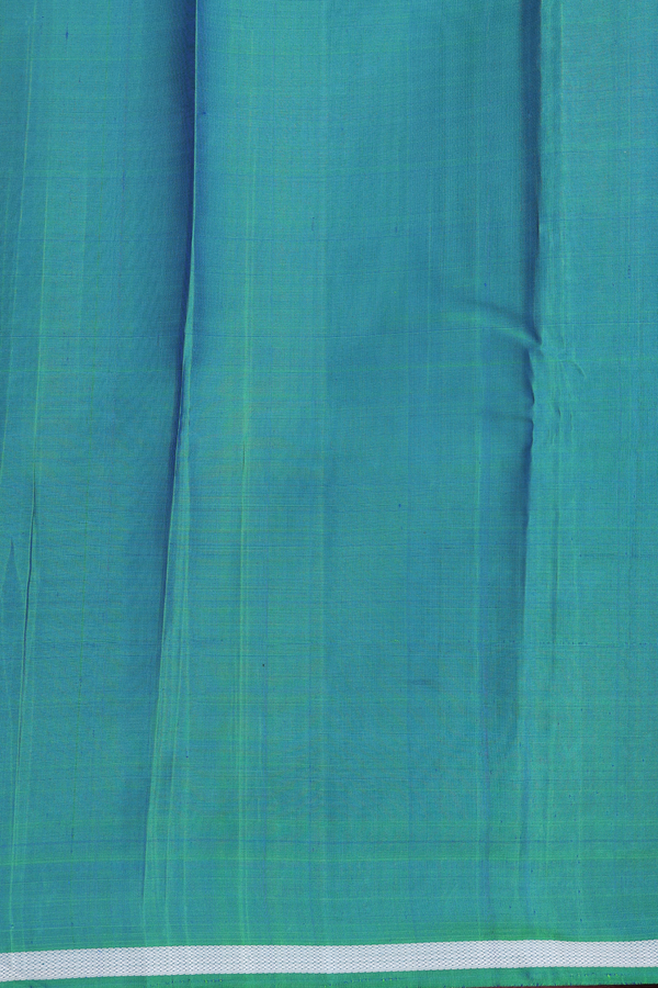 Kanchipuram Silk Saree In Navy Blue With Checks Design