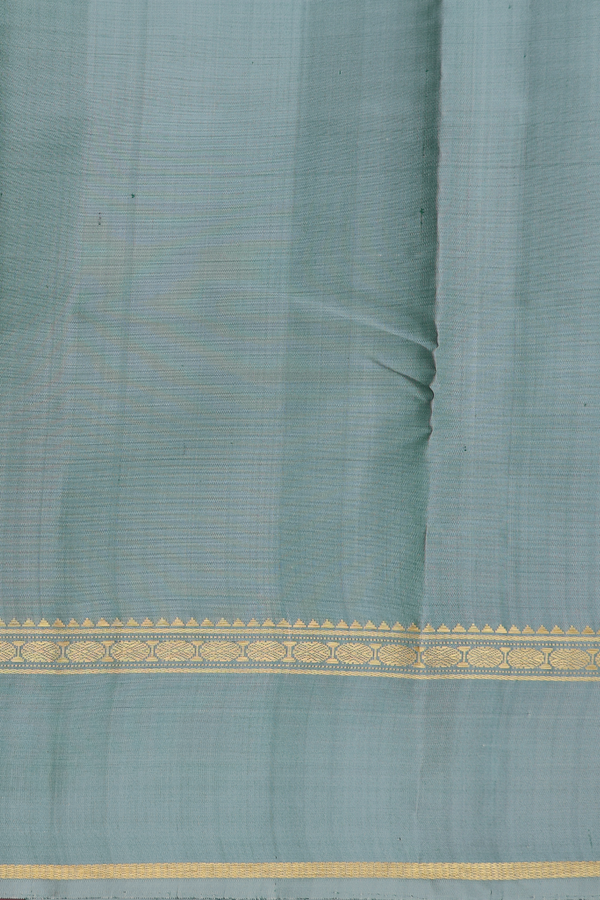 Kanchipuram Silk Saree In Forest Green With Checks Design
