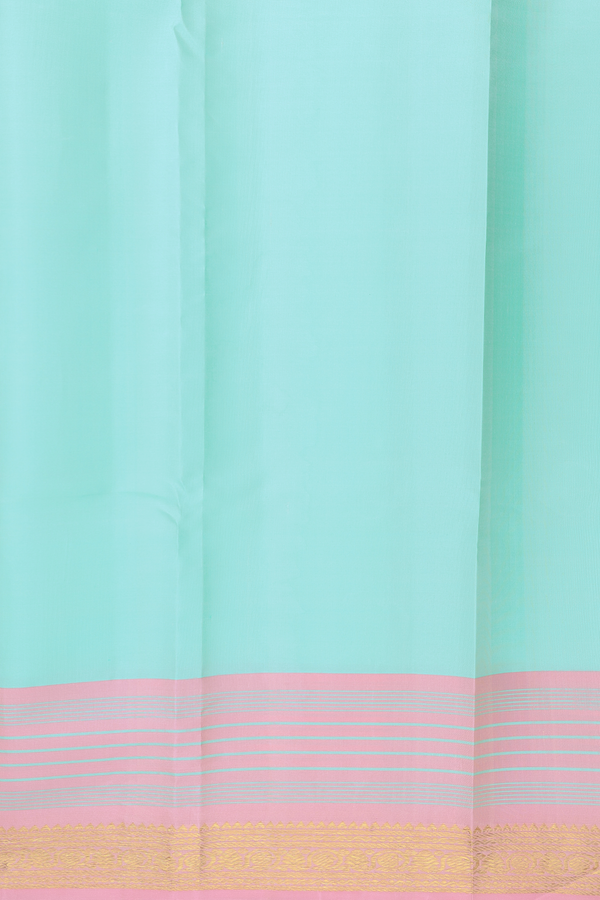 Kanchipuram Silk Saree In Off White With Stripes Design