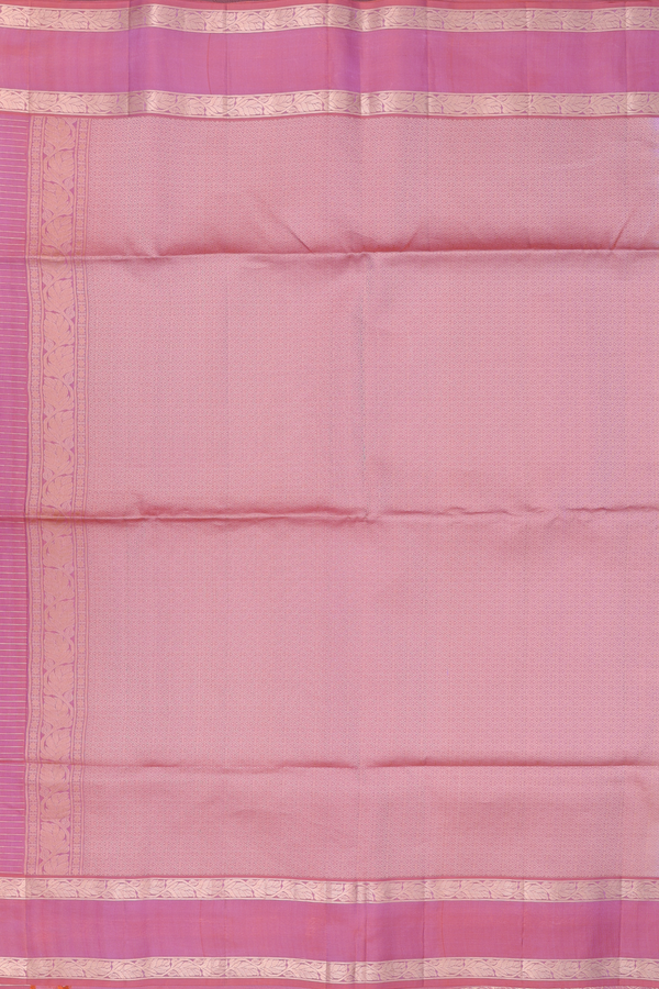 Soft Silk Saree In Lavender With Checks Design