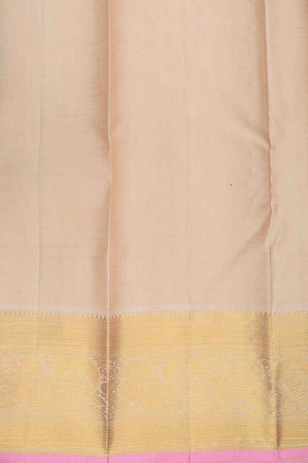 Kanchipuram Silk Saree In Bluish Purple With Checks Design