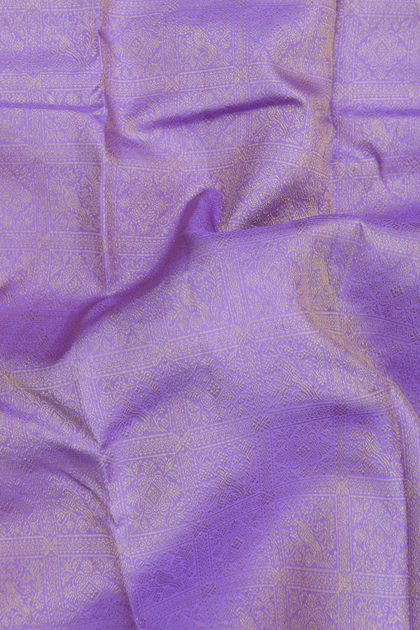 Kanchipuram Silk Saree In Light Violet With Brocade Design