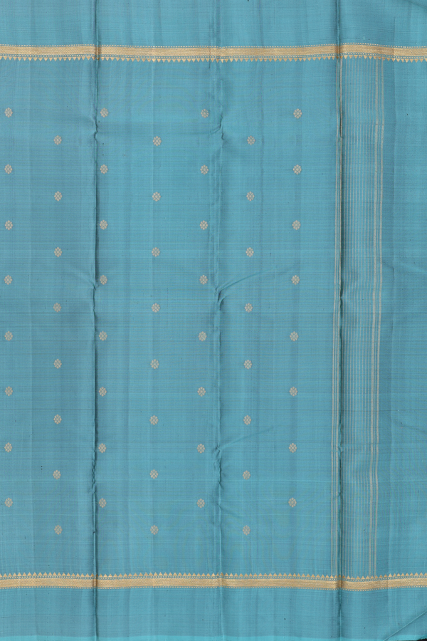 Kanchipuram Silk Saree In Black With Floral Buttas