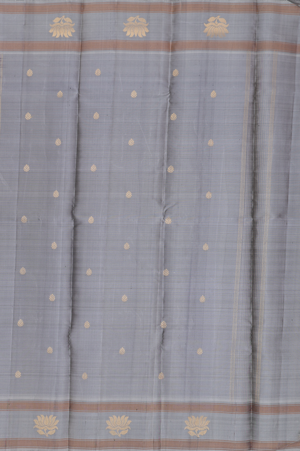 Kanchipuram Silk Saree In Black With Checks Design