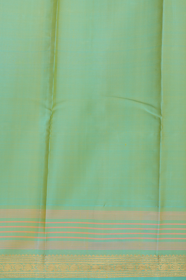 Kanchipuram Silk Saree In Yellow With Checks Design