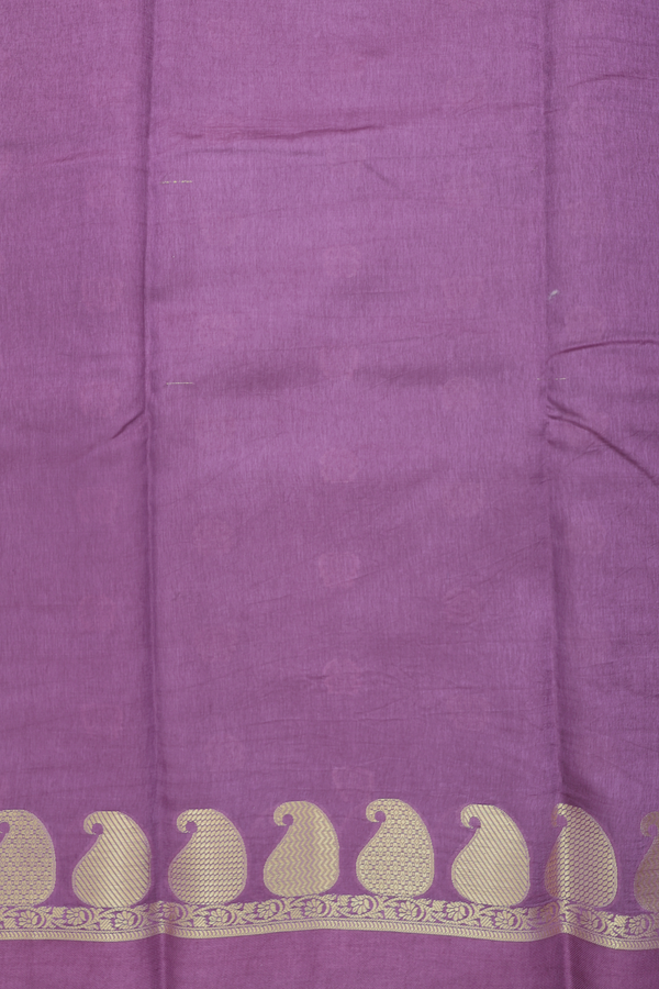 Raw Silk Saree In Light Purple With Floral Buttas