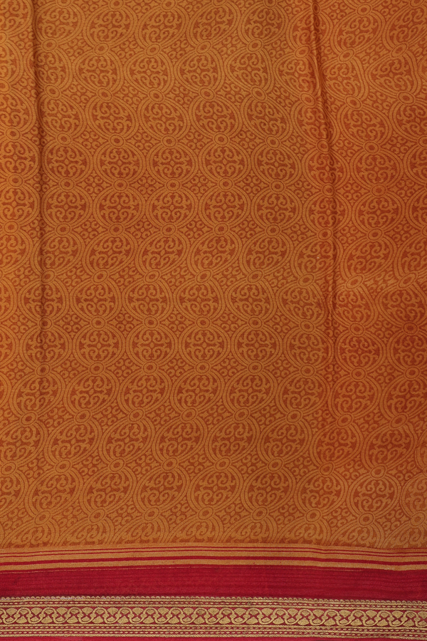 Crepe Saree In Crimson Red With Floral Buttas