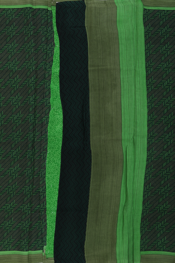 Crepe Saree In Shades Of Green With Printed Design