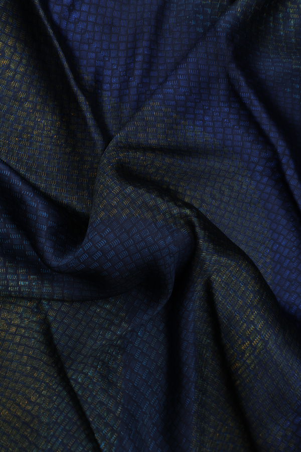 Crepe Saree In Navy Blue With Allover Printed Design