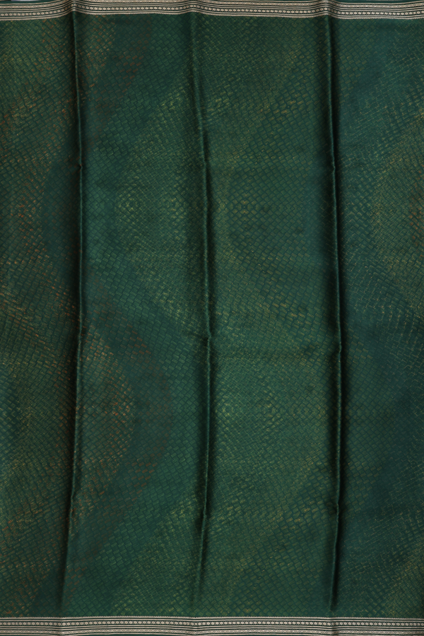 Crepe Saree In Emerald Green With Printed Design