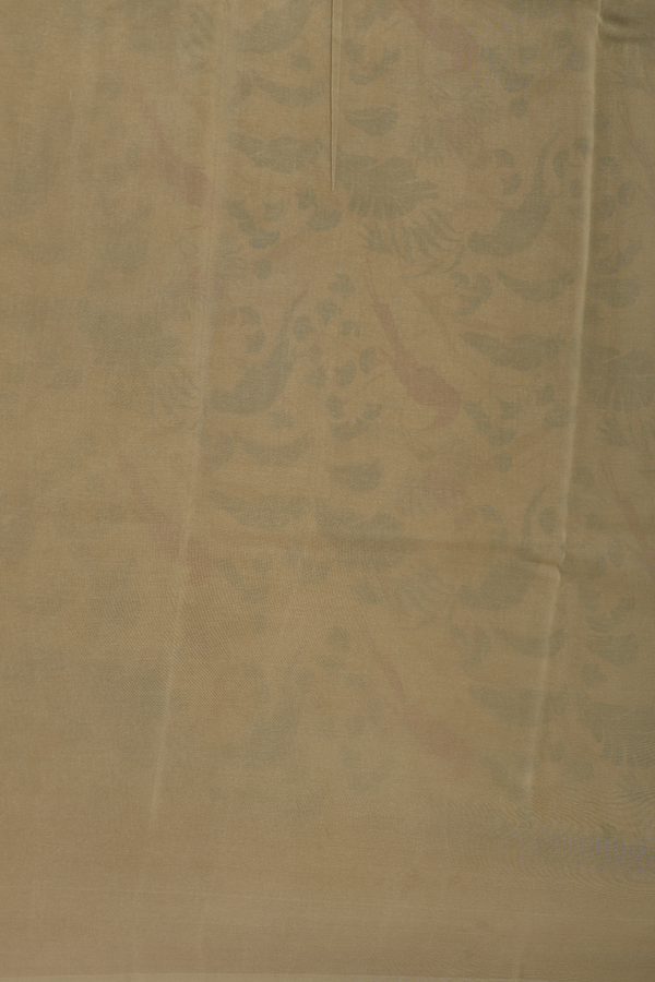 Crepe Saree In Beige With Parrot Design