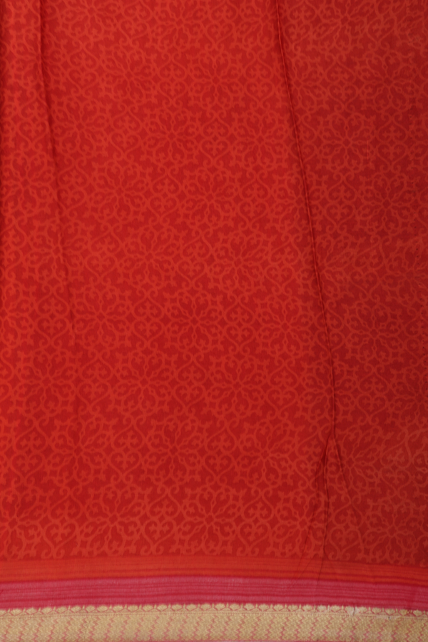 Crepe Saree In Brown With Floral Design