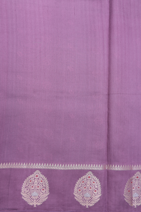 Raw Silk Saree In Peacock Green With Floral Buttas