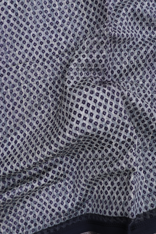 Chanderi Silk Cotton Saree Grey With Printed Design