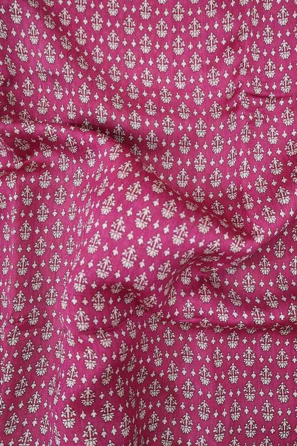 Tussar Silk Saree In Berry Purple With Floral Design