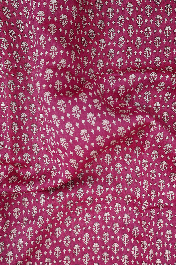 Tussar Silk Saree In Berry Purple With Floral Design