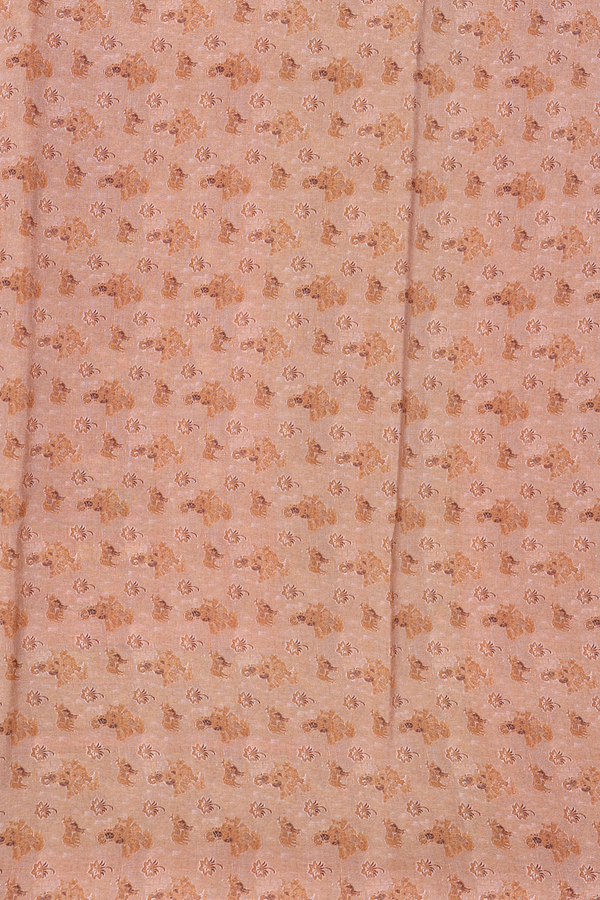 Crepe Saree In Orange With Floral Design