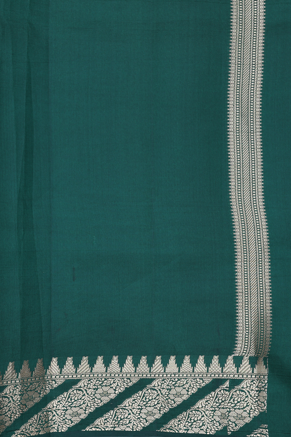 Raw Silk Saree In Scarlet Red With Leaf Buttas
