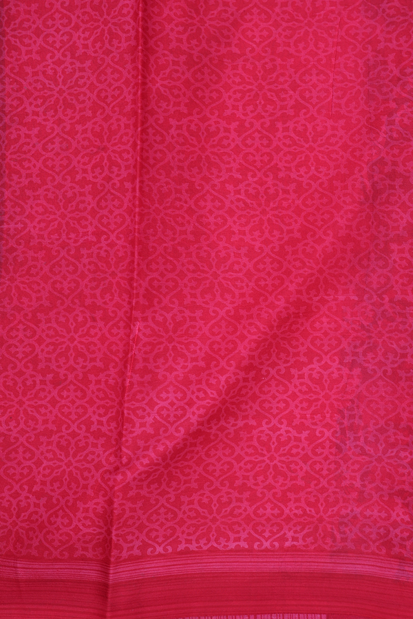 Printed Silk Saree In Deep Purple With Cow Design