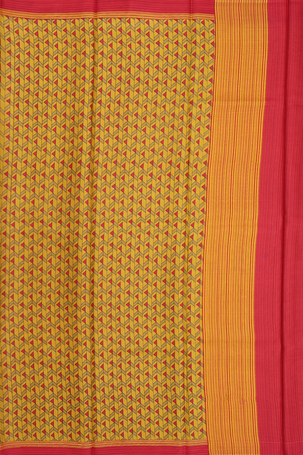 Printed Silk Saree In Multicolor With Allover Design