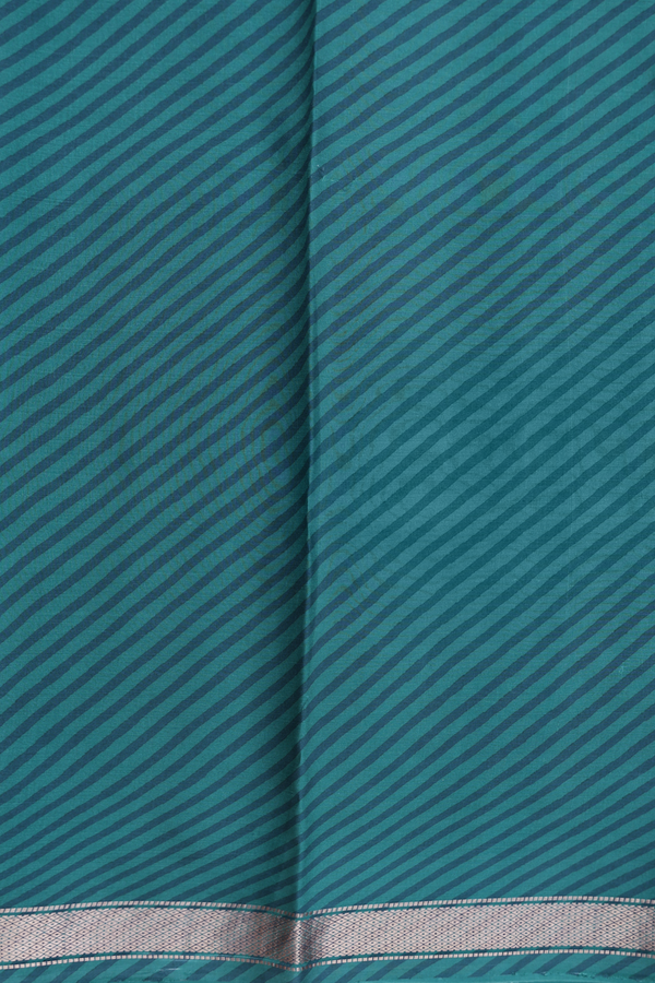 Mysore Silk Saree In Pine Green With Printed Design