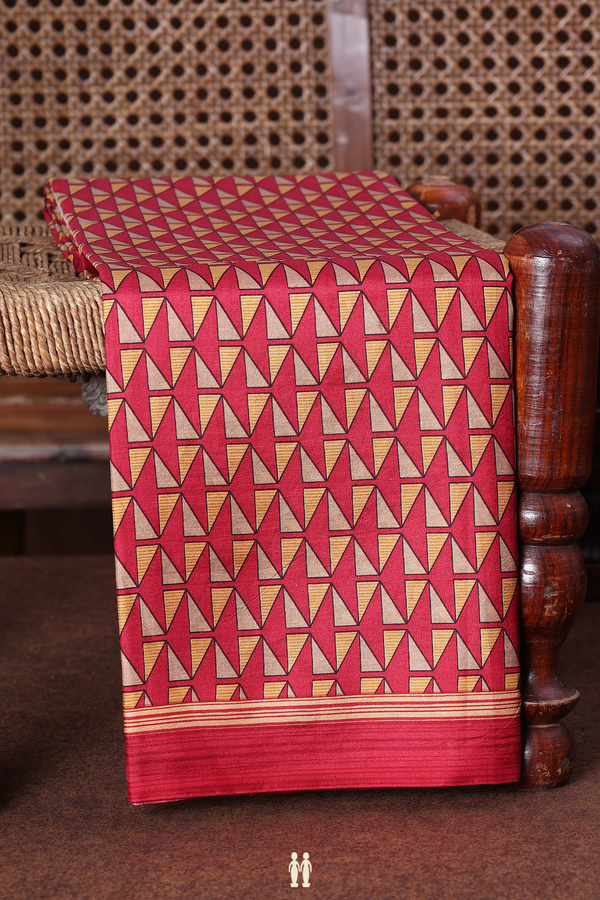 Printed Silk Saree In Multicolor With Allover Design