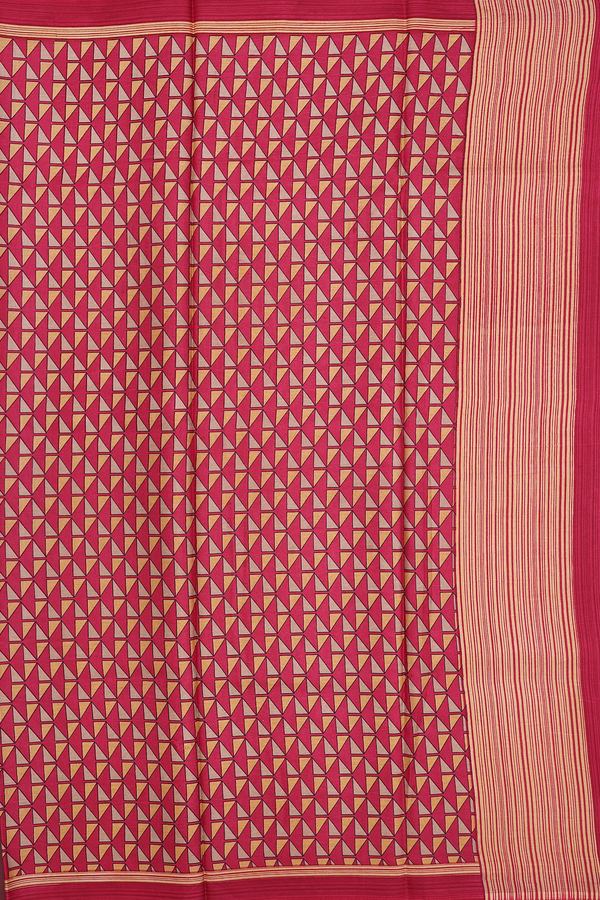 Printed Silk Saree In Multicolor With Allover Design