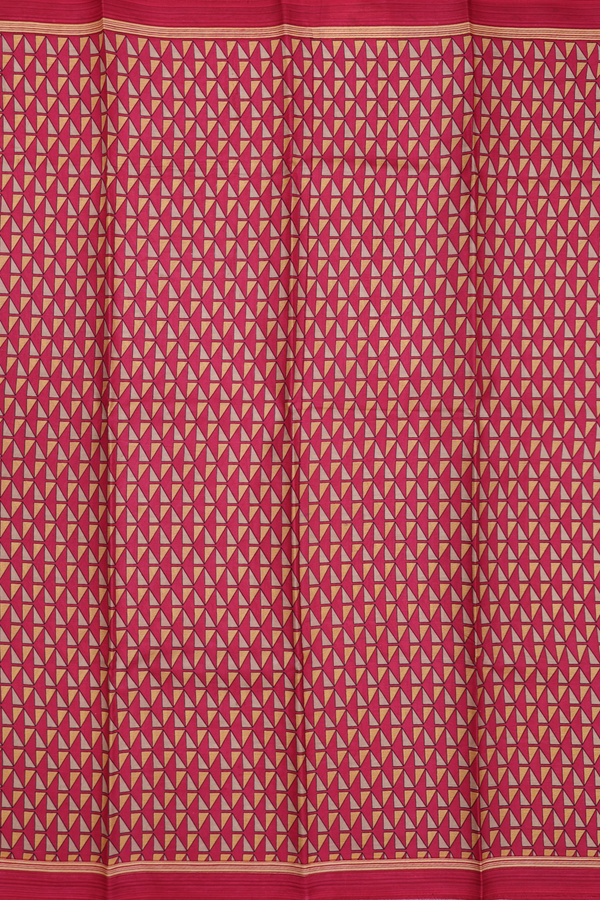Printed Silk Saree In Multicolor With Allover Design