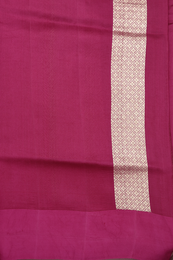 Raw Silk Saree In Deep Mulberry With Zari Buttas