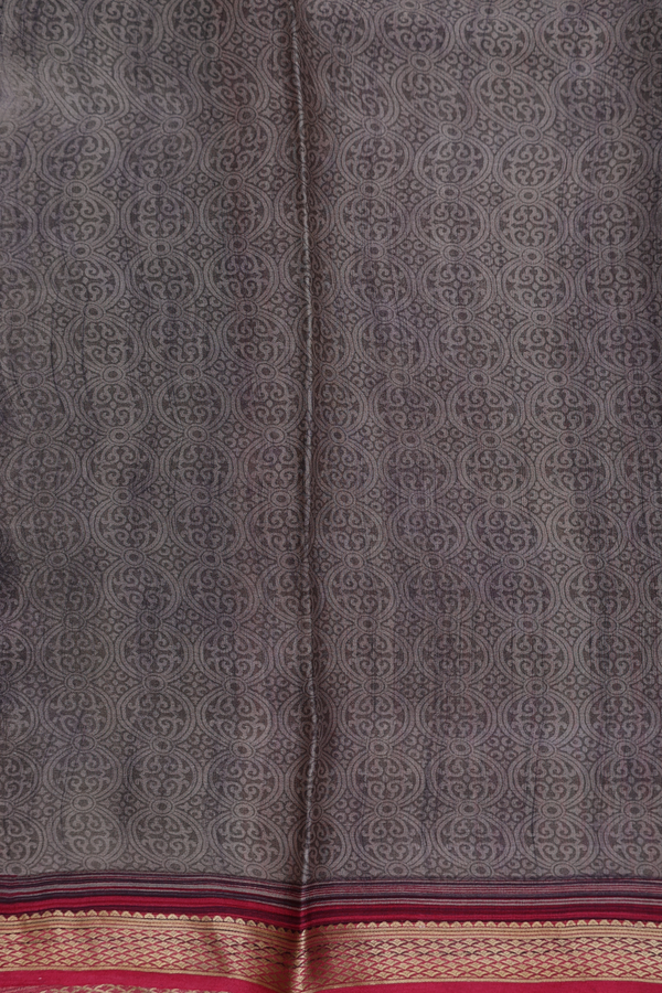 Crepe Saree In Black With Floral Printed Design
