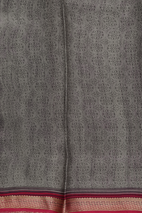 Crepe Saree In Black With Floral Printed Design