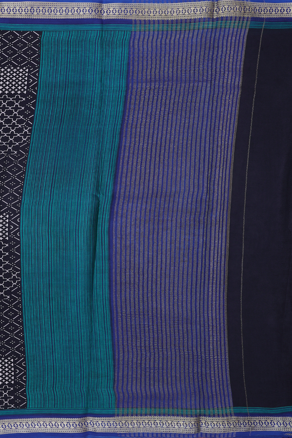 Crepe Saree In Black With Allover Design