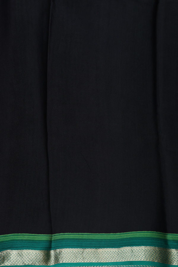 Crepe Saree In Black With Floral Motifs