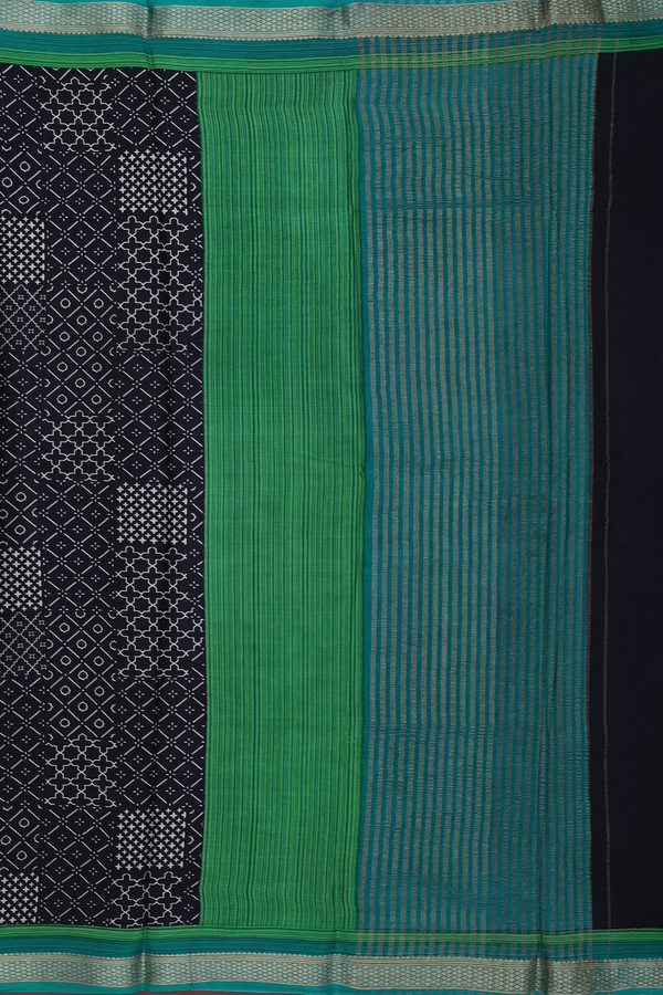 Crepe Saree In Black With Allover Design