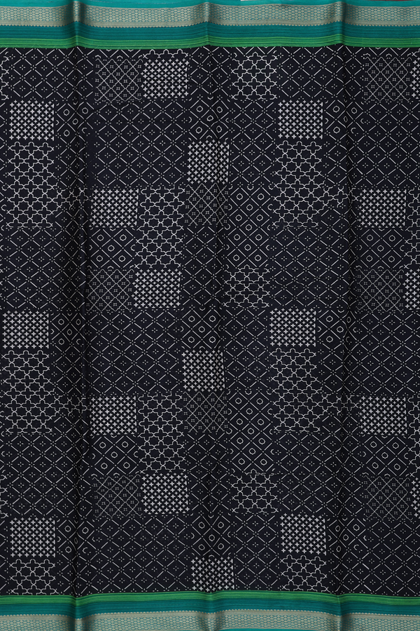 Crepe Saree In Black With Allover Design